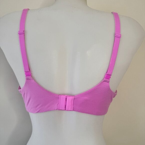 Victoria's Secret Bra Body By Victoria Lined Demi Pink Metallic Lace Bow Sz 36C - Picture 2 of 11